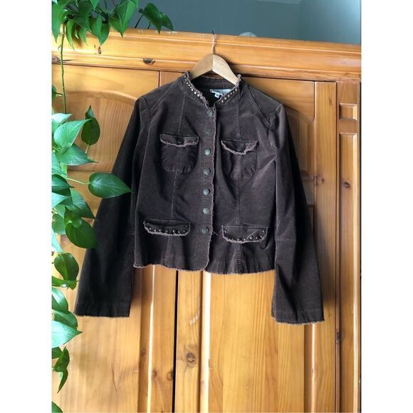 Ivy Jane Womens  Jacket Embroidered Cross Logo Buttons SZ M - Picture 3 of 14